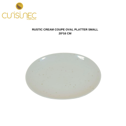 RUSTIC CREAM COUPE OVAL PLATTER SMALL 20*16 CM