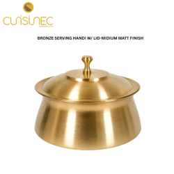 BRONZE SERVING HANDI W/ LID-MEDIUM MATT FINISH
