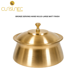 BRONZE SERVING HANDI W/LID-LARGE MATT FINISH