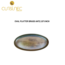 OVAL PLATTER BRASS ANTQ 10*5 INCH