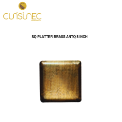 SQ PLATTER BRASS ANTQ 8 INCH