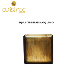 SQ PLATTER BRASS ANTQ 10 INCH