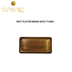 RECT PLATTER BRASS ANTQ 7*4 INCH