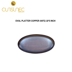 OVAL PLATTER COPPER ANTQ 10*5 INCH