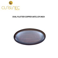 OVAL PLATTER COPPER ANTQ 12*6 INCH