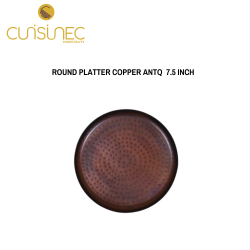 ROUND PLATTER COPPER ANTQ 7.5 INCH