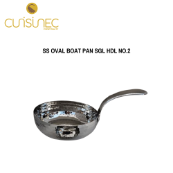 SS OVAL BOAT PAN SGL HDL NO.2