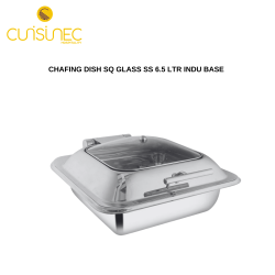 CHAFING DISH SQ GLASS SS 6.5 LTR INDU BASE