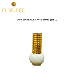33621 DUAL WHITE/GOLD VASE SMALL