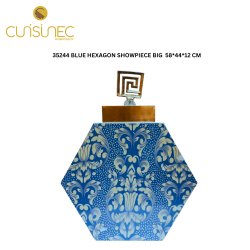 35244 BLUE HEXAGON SHOWPIECE BIG