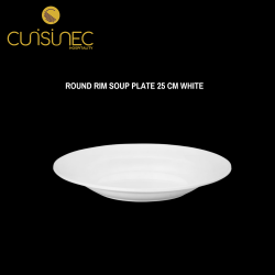 ROUND RIM SOUP PLATE 25 CM WHITE