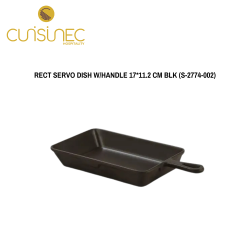 RECT SERVO DISH W/HANDLE 17*11.2 CM BLK