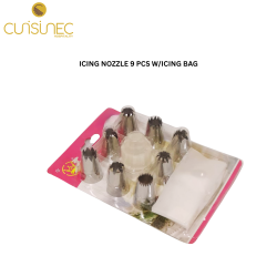 ICING NOZZLE 9PCS. W/ICING BAG