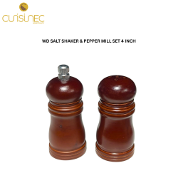WOODEN SALT SHAKER & PEPPER MILL SET 4 INCH