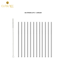 SS STRAW 12 PC + 1 BRUSH