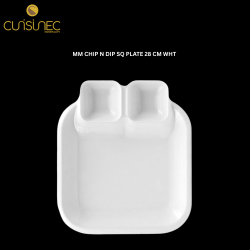 MM CHIP N DIP SQ PLATE 28CM WHT