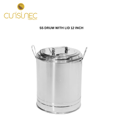 SS DRUM WITH LID 12 INCH
