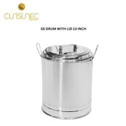 SS DRUM WITH LID 13 INCH