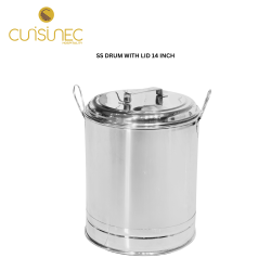 SS DRUM WITH LID 14 INCH