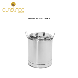 SS DRUM WITH LID 10 INCH