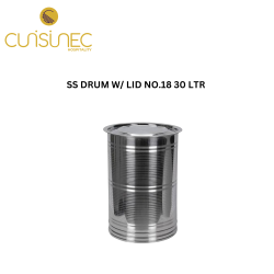 SS DRUM WITH LID NO.18 30 LTR