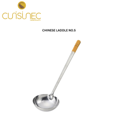 SS CHINESE LADDLE NO.5 W/ WDN HDL