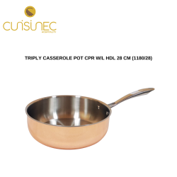 TRIPLY CASSEROLE POT CPR W/L HDL 28 CM 1180/28