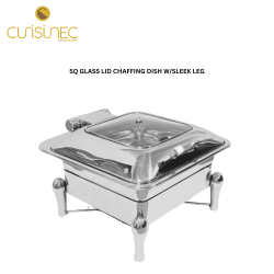 SQ GLASS LID CHAFFING DISH W/SLEEK LEG