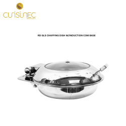 RD GLS CHAFFING DISH W/INDUCTION COM BASE