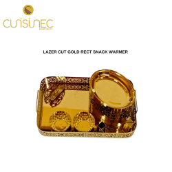 LAZER CUT GOLD RECT SNACK WARMER