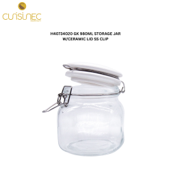CUI H40734020 GK 980ML STORAGE JAR W/CERAMIC LID SS CLIP ALX