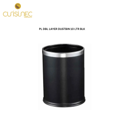 CUI PL DBL LAYER DUSTBIN 10 LTR BLK JTB