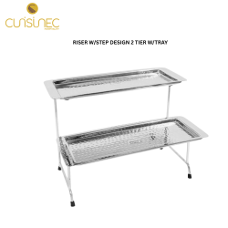 CUI RISER W/STEP DESIGN 2 TIER W/TRAY KIN