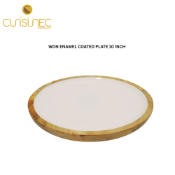 WOODEN ENAMEL COATED PLATE 10 INCH