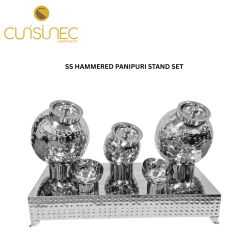CUI SS HAMMERED PANIPURI STAND SET CHL