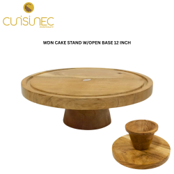 CUI WDN CAKE STAND W/OPEN BASE 12 INCH ASH