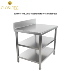 CUI SUPPORT TABLE W/2 UNDERSHELFS 800x700x850+150
