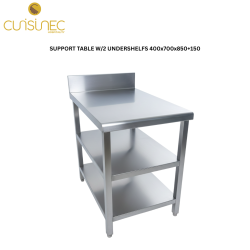 CUI SUPPORT TABLE W/2 UNDERSHELFS 400x700x850+150