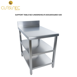 CUI SUPPORT TABLE W/2 UNDERSHELFS 600x900x850+150