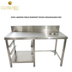 CUI DISH LANDING TABLE W/BASKET RACKS 1350x600x850+450