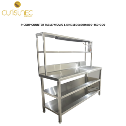 CUI PICKUP COUNTER TABLE W/2U/S & OHS 1800x600x850+450+300