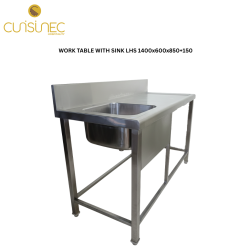 CUI WORK TABLE WITH SINK LHS 1400x600x850+150