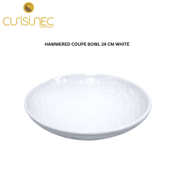 CUI HAMMERED COUPE BOWL 24CM WHITE SHW