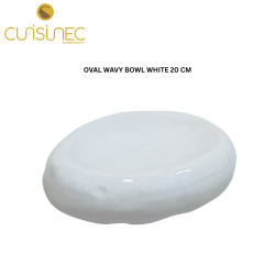 CUI OVAL WAVY BOWL WHITE 20CM SHW