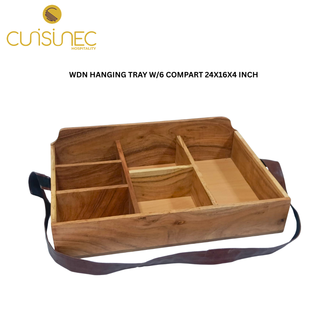 CUI WDN HANGING TRAY W/6 COMPART 24X16X4 INCH ASH