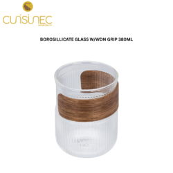 CUI BOROSILLICATE GLASS W/WDN GRIP 380ML CHI