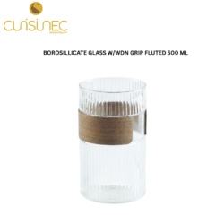 CUI BOROSILLICATE GLASS W/WDN GRIP FLUTED 500ML CHI