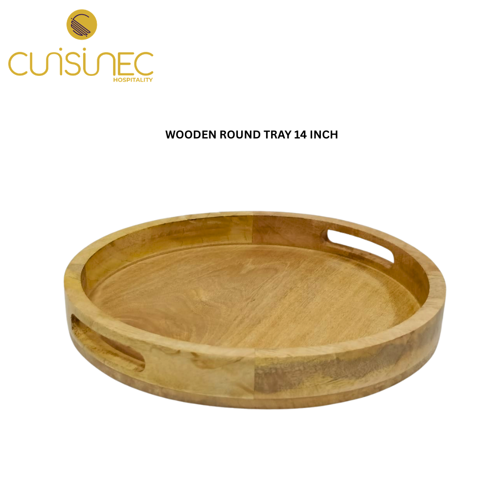 CUI WDN ROUND TRAY 14 INCH ASH