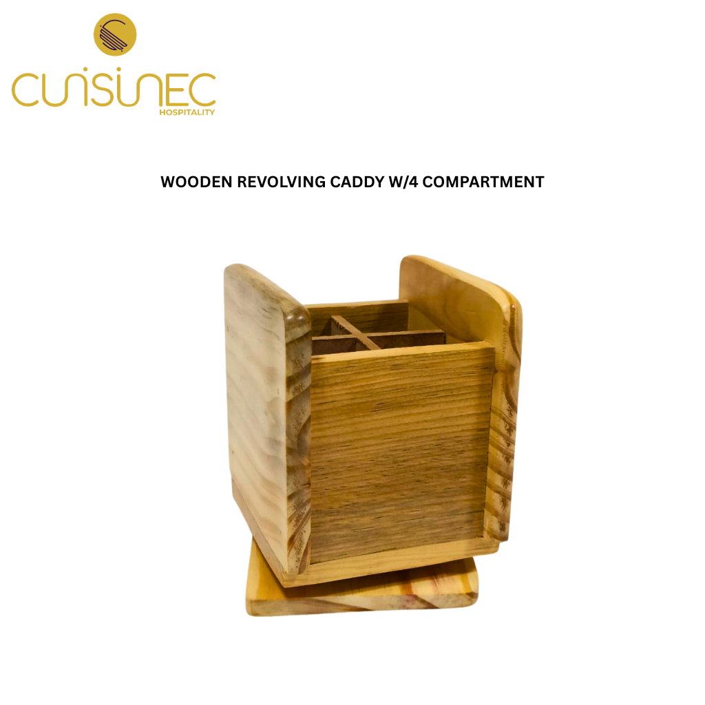 CUI WDN REVOLVING CADDY W/4 COMPARTMENT ASH