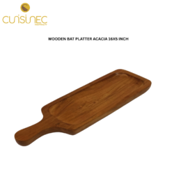 CUI WOODEN BAT PLATTER ACACIA 16X5 INCH ASH